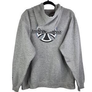 Vintage Independent Truck Co Y2K Gray Cross Logo Hoodie Sweatshirt L/XL